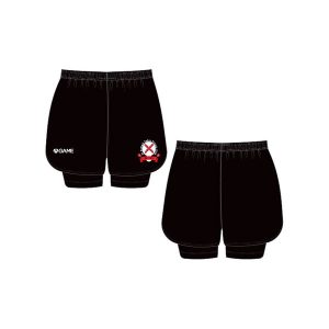 St Austell TTC 2-in-1 Shorts in black with AGAME logo and club crest