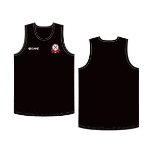 St Austell TTC Vest in black with AGAME logo and club crest