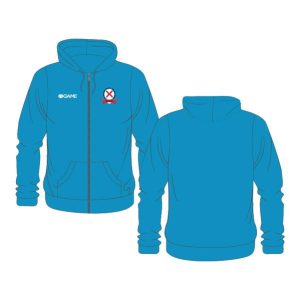 St Austell TTC Zip Hoody in sapphire blue with AGAME logo and club crest